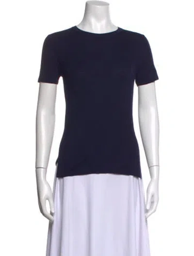 Pre-owned Ralph Lauren Silk Crew Neck T-shirt In Blue