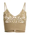 Ralph Lauren Silk Crochet Bralette In Beige