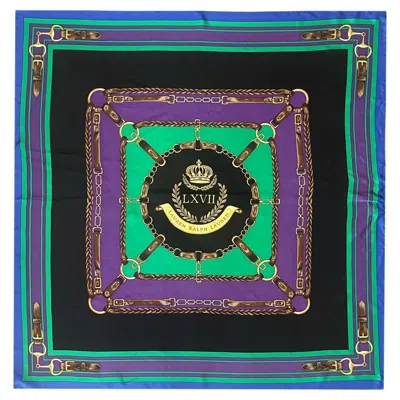 Pre-owned Ralph Lauren Silk Equestrian Scarf In Black