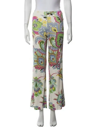 Pre-owned Ralph Lauren Silk Flared Pants In Multicolor