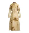 Ralph Lauren Aniyah Floral Silk Gauze Day Dress In Beige