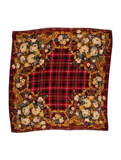 Pre-owned Ralph Lauren Silk Floral Print Pareo In Red