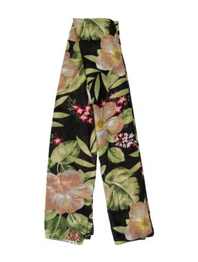 Pre-owned Ralph Lauren Silk Floral Print Scarf In Multi
