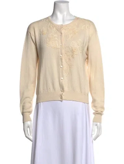 Pre-owned Ralph Lauren Silk Floral Print Sweater In Neutral