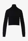 Ralph Lauren Silk High-neck Pullover Sweater In Black