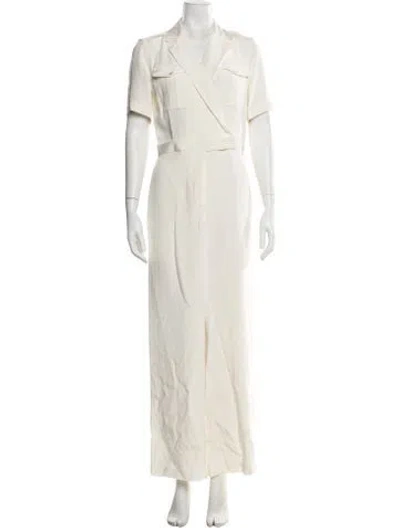Pre-owned Ralph Lauren Silk Jumpsuit W/ Tags In Neutral