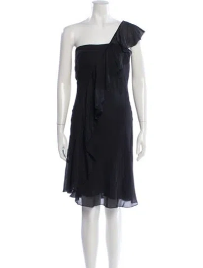 Pre-owned Ralph Lauren Silk Knee-length Dress In Black