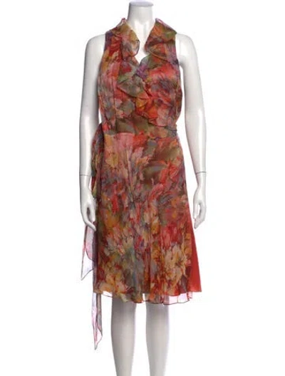 Pre-owned Ralph Lauren Silk Knee-length Dress In Black