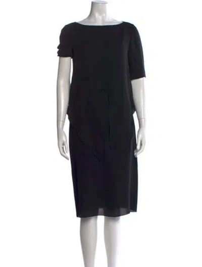 Pre-owned Ralph Lauren Silk Knee-length Dress In Black