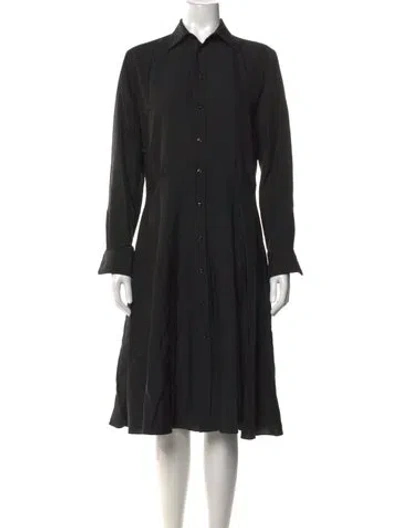 Pre-owned Ralph Lauren Silk Knee-length Dress In Black