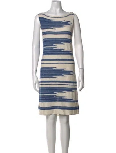 Pre-owned Ralph Lauren Silk Knee-length Dress In Blue