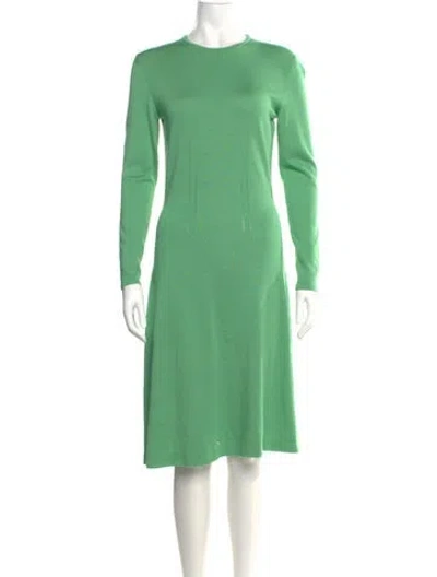 Pre-owned Ralph Lauren Silk Knee-length Dress In Green