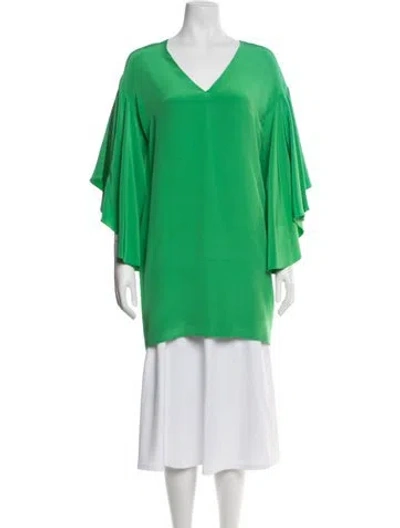 Pre-owned Ralph Lauren Silk Knee-length Dress In Green