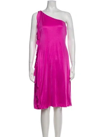 Pre-owned Ralph Lauren Silk Knee-length Dress In Pink