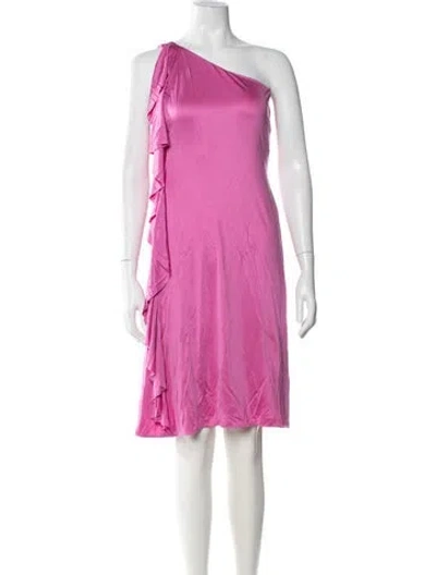 Pre-owned Ralph Lauren Silk Knee-length Dress In Pink