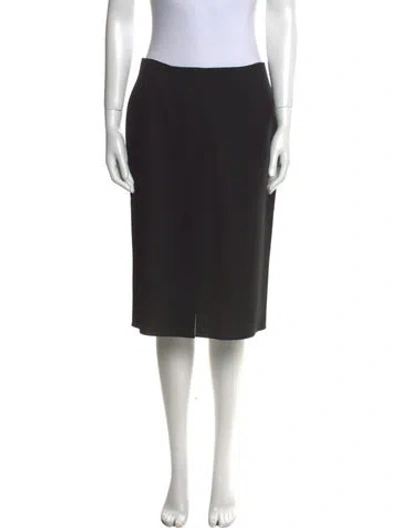 Pre-owned Ralph Lauren Silk Knee-length Skirt In Black