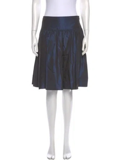 Pre-owned Ralph Lauren Silk Knee-length Skirt In Gray