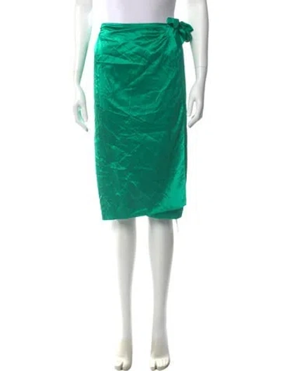 Pre-owned Ralph Lauren Silk Knee-length Skirt In Green