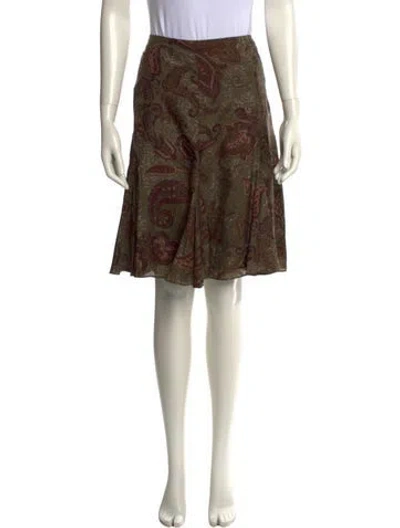 Pre-owned Ralph Lauren Silk Knee-length Skirt In Multi