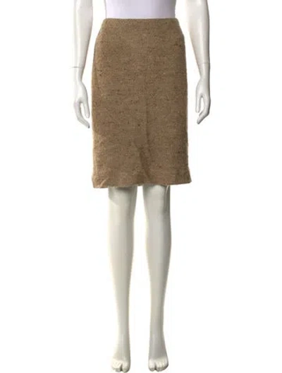Pre-owned Ralph Lauren Silk Knee-length Skirt In Neutral