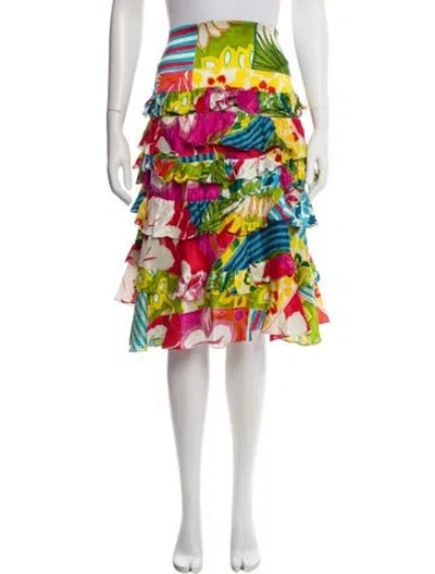 Pre-owned Ralph Lauren Silk Knee-length Skirt In Red