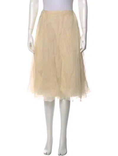 Pre-owned Ralph Lauren Silk Knee-length Skirt W/ Tags In Brown