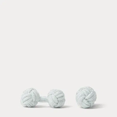 Ralph Lauren Silk Knot Cuff Links In White In Metallic
