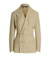 Ralph Lauren Silk-linen-blend Vanessa Jacket In Beige