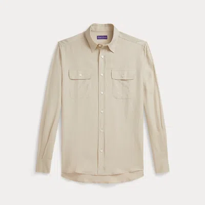 Ralph Lauren Silk-linen Shirt In Neutral