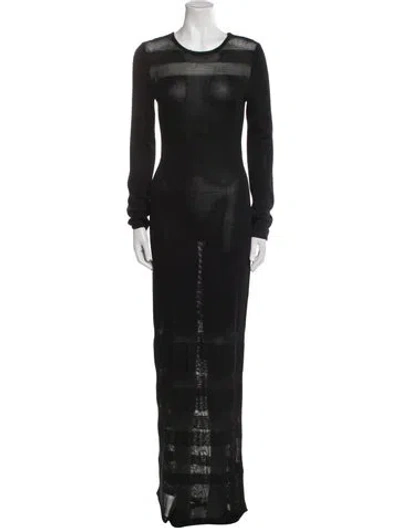 Pre-owned Ralph Lauren Silk Long Dress In Black