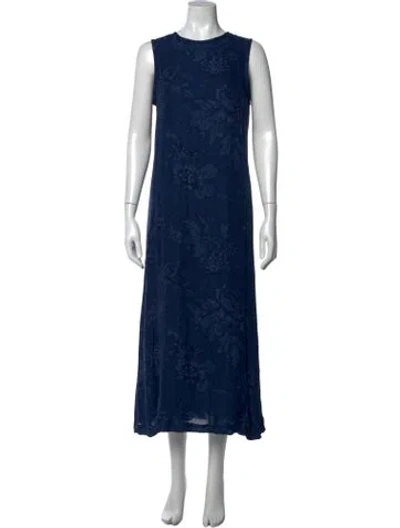 Pre-owned Ralph Lauren Silk Long Dress In Blue