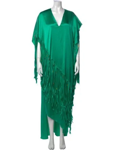 Pre-owned Ralph Lauren Silk Long Dress In Green