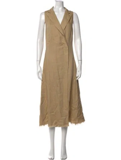Pre-owned Ralph Lauren Silk Long Dress In Neutrals