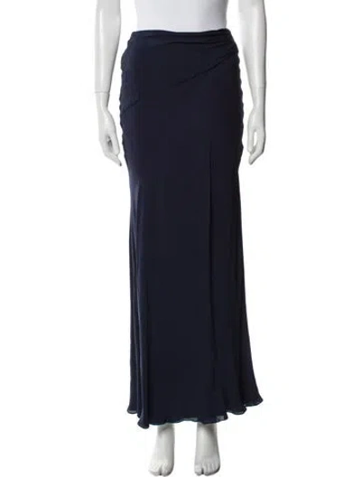 Pre-owned Ralph Lauren Silk Long Skirt In Blue