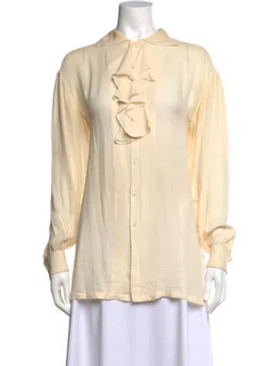 Pre-owned Ralph Lauren Silk Long Sleeve Blouse
