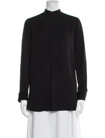 Pre-owned Ralph Lauren Silk Long Sleeve Blouse In Black