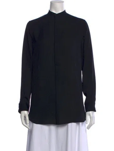 Pre-owned Ralph Lauren Silk Long Sleeve Blouse In Black