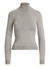 Ralph Lauren Mulberry Silk-blend Turtleneck Sweatshirt In Gray