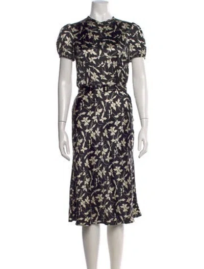 Pre-owned Ralph Lauren Silk Midi Length Dress In Black