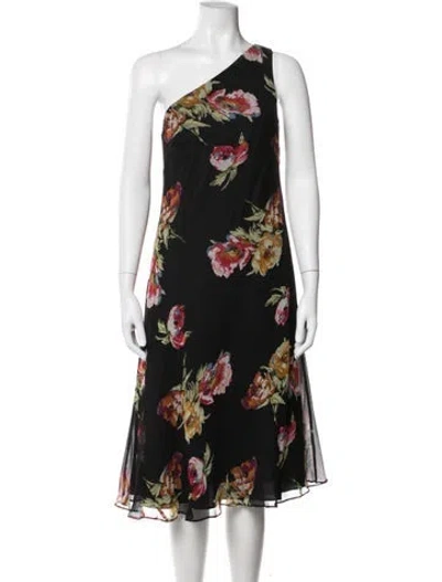 Pre-owned Ralph Lauren Silk Midi Length Dress In Black