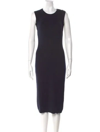 Pre-owned Ralph Lauren Silk Midi Length Dress In Blue
