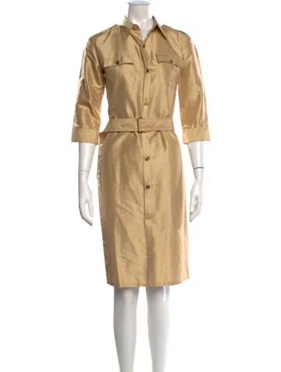 Pre-owned Ralph Lauren Silk Midi Length Dress In Neutral