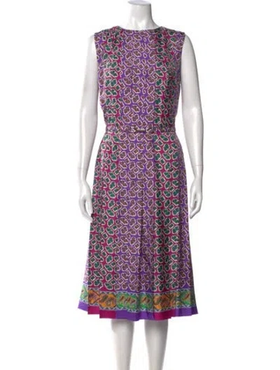 Pre-owned Ralph Lauren Silk Midi Length Dress In Purple