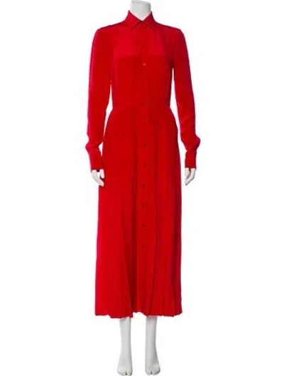 Pre-owned Ralph Lauren Silk Midi Length Dress In Red