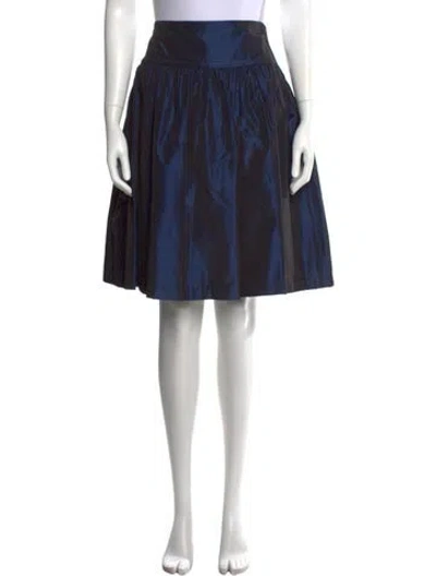 Pre-owned Ralph Lauren Silk Midi Length Skirt In Blue