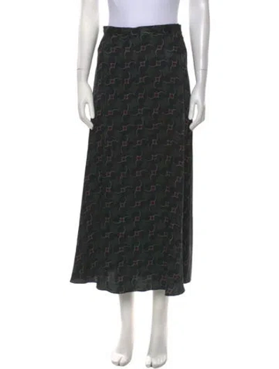Pre-owned Ralph Lauren Silk Midi Length Skirt In Multi