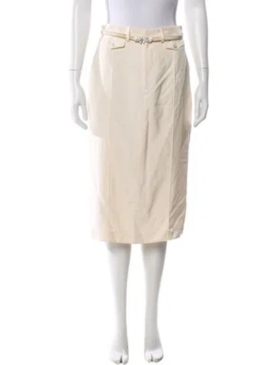 Pre-owned Ralph Lauren Silk Midi Length Skirt In Neutral