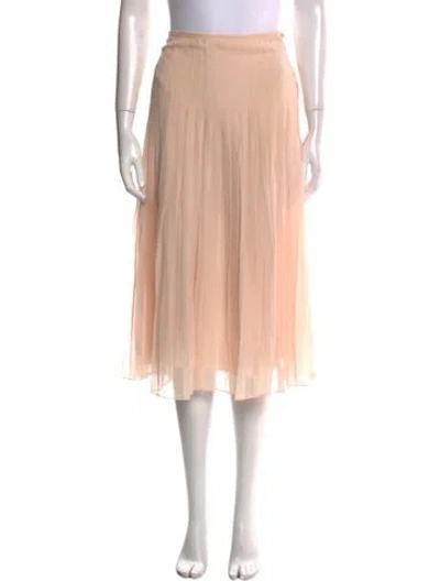 Pre-owned Ralph Lauren Silk Midi Length Skirt In Neutral