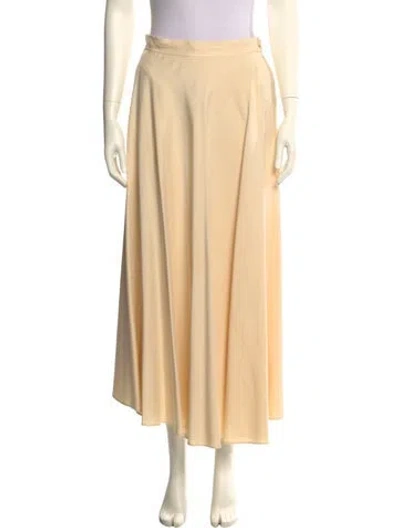 Pre-owned Ralph Lauren Silk Midi Length Skirt In Neutral