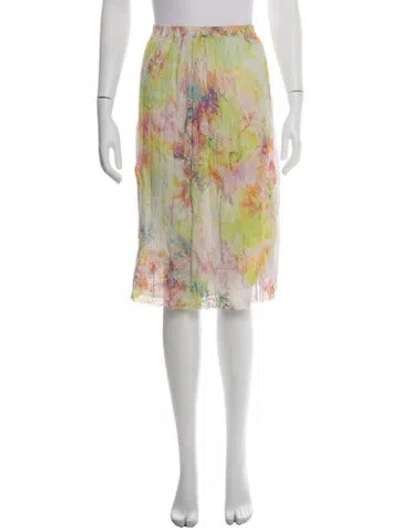 Pre-owned Ralph Lauren Silk Midi Length Skirt In Neutrals